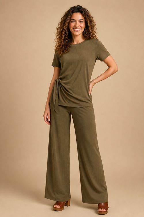 CALCA TEXTURIZADA LEBLON MILITAR